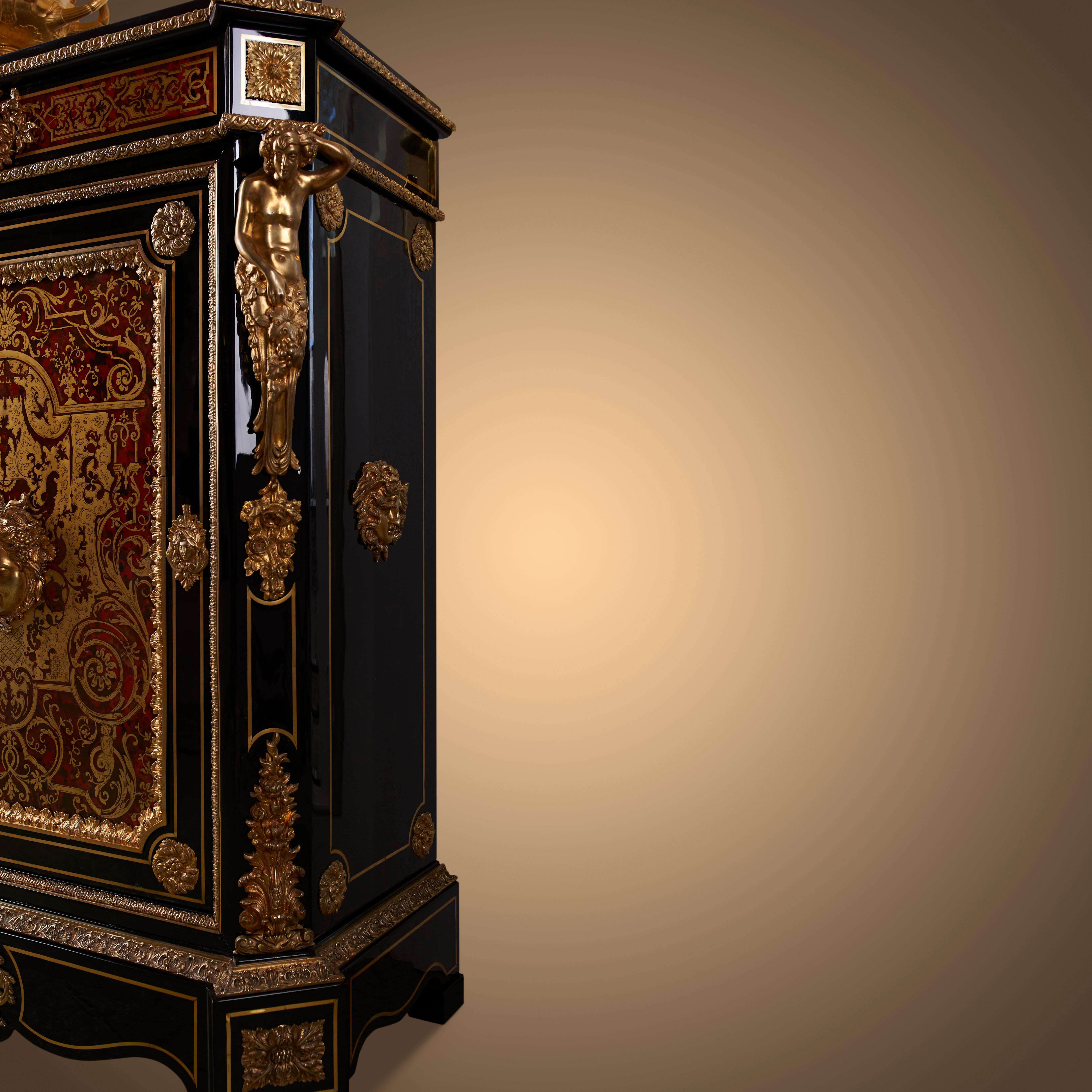 Mid-19th Century Cabinet 19th Century, Napoleon III Period, Style Boulle For Sale