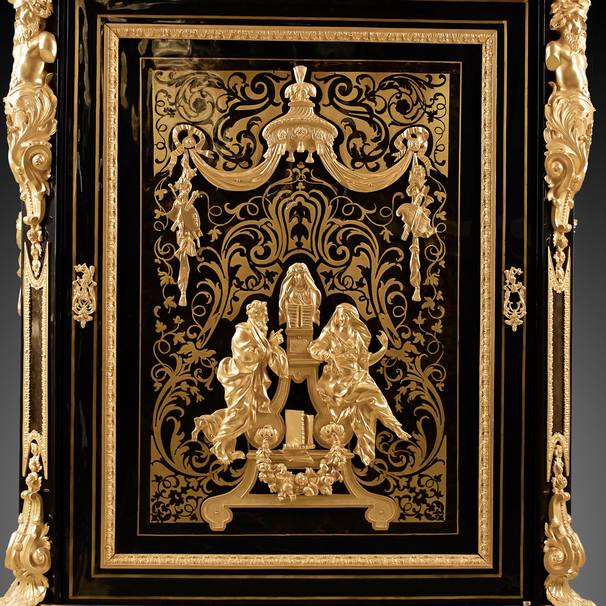 Bronze Cabinet 19th Century, Napoleon III Period, Style Boulle For Sale