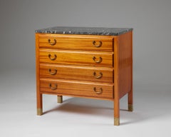 Marble Top chest of drawers with brass detailing