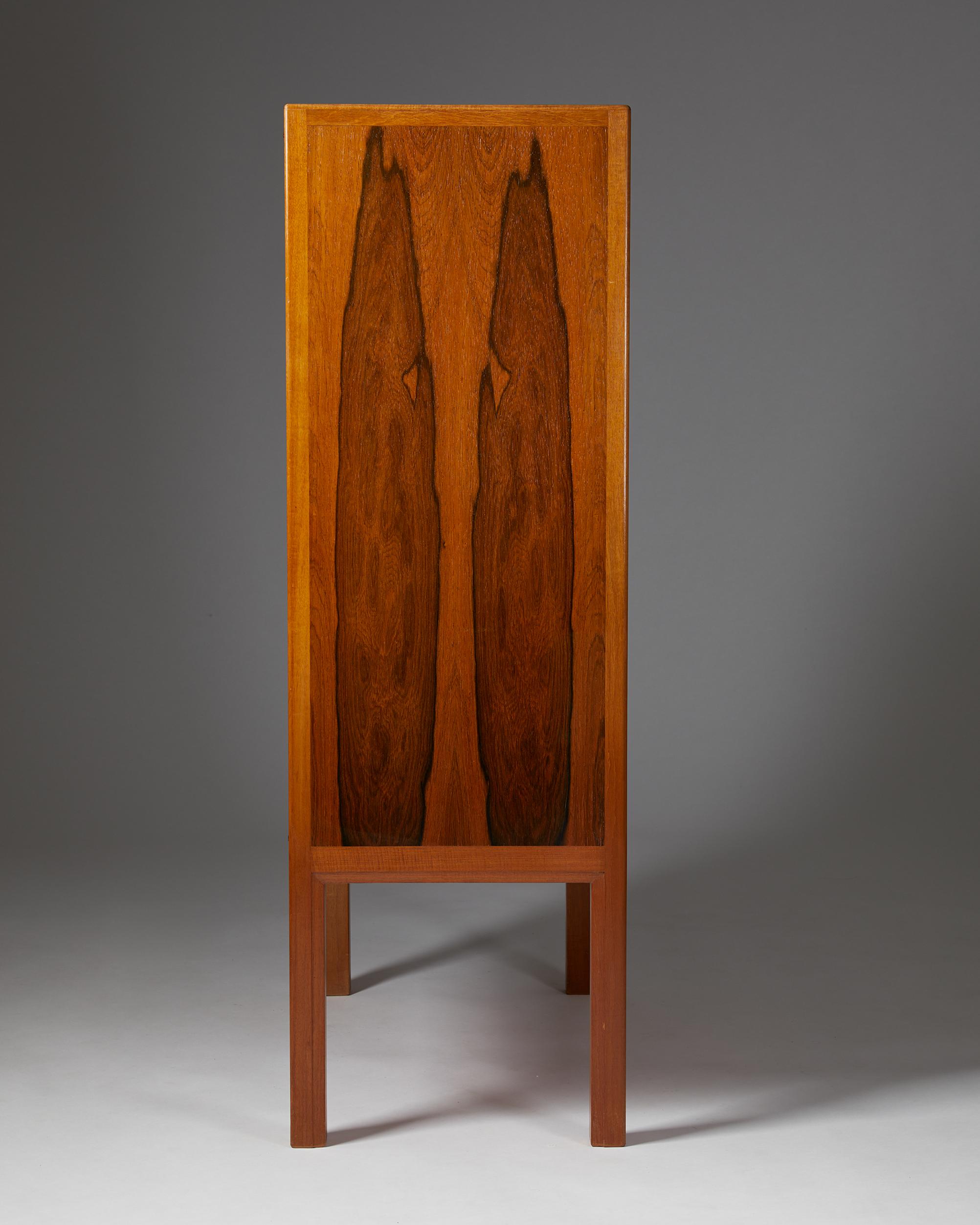 Swedish Cabinet, Anonymous, Brazillian Rosewood and Mahogany, Sweden, 1950s For Sale