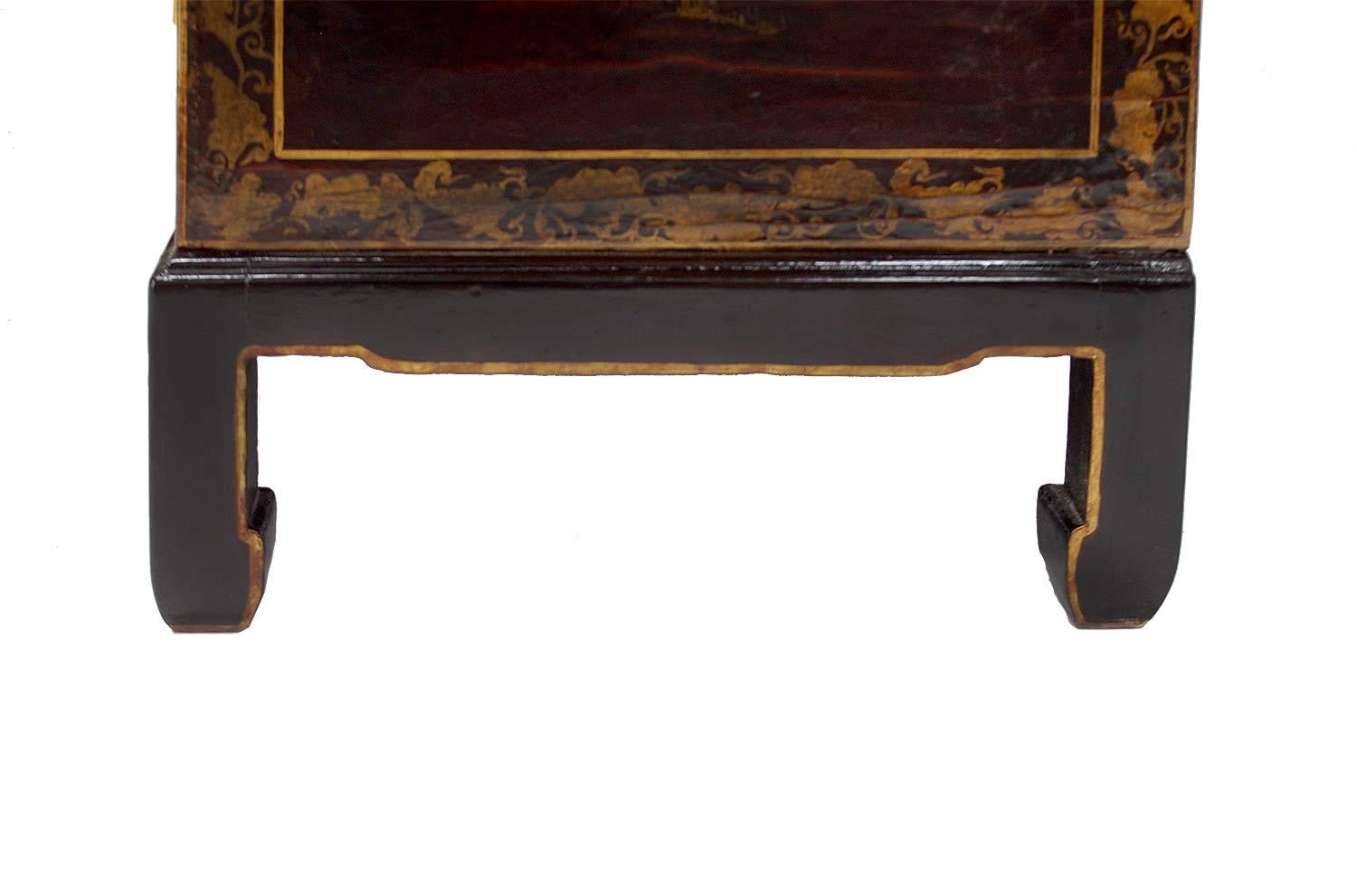 Mid-20th Century Cabinet-Bar in Chinese Style Lacquer, 1950s