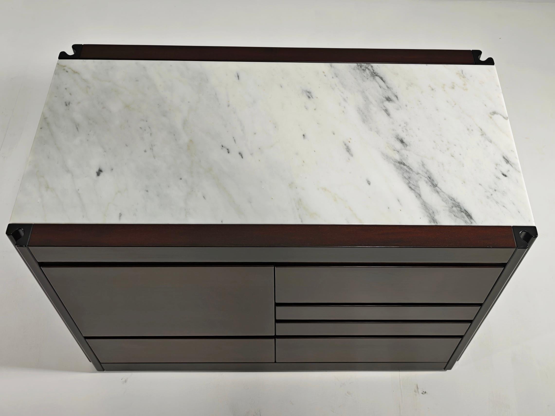 Carrara Marble Cabinet Bar Marble Angelo Mangiarotti For Molteni Mid-Century Design Italy 60s
