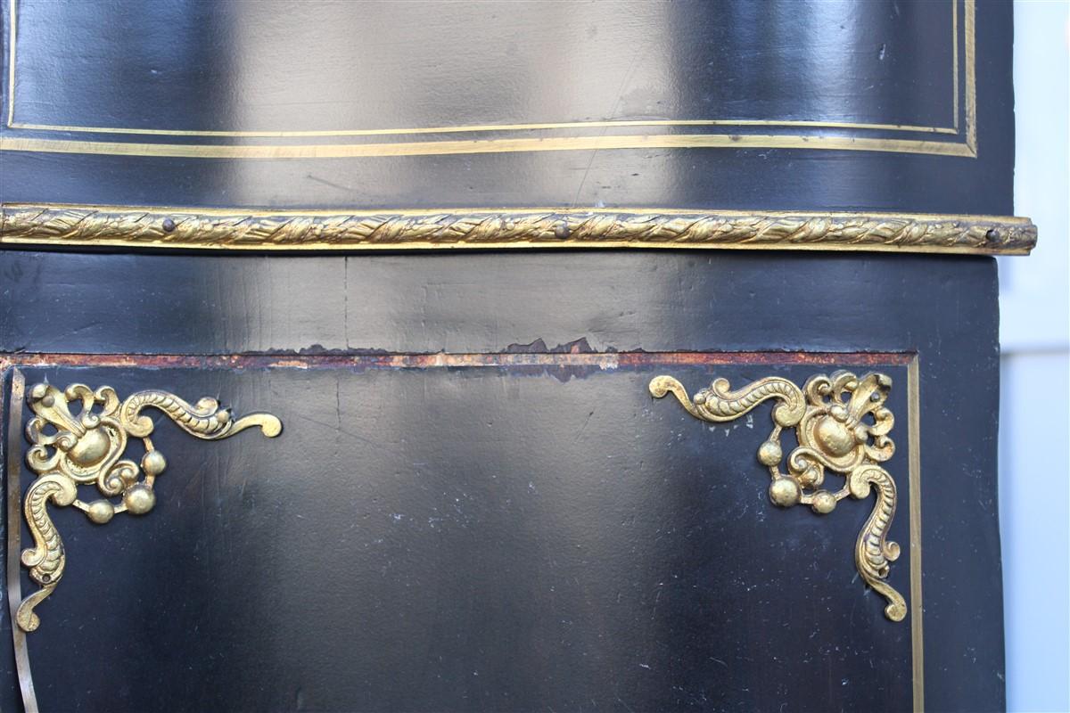Cabinet Black and Gold Napoleon III 1860 France marble Top André-Charles Boulle For Sale 11