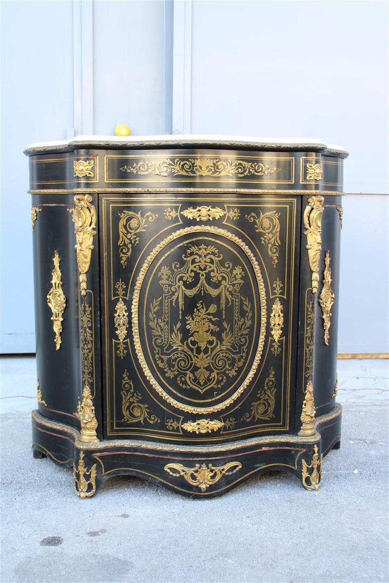 Français Cabinet Noir et Or Napoléon III 1860 France dessus marbre André-Charles Boulle en vente