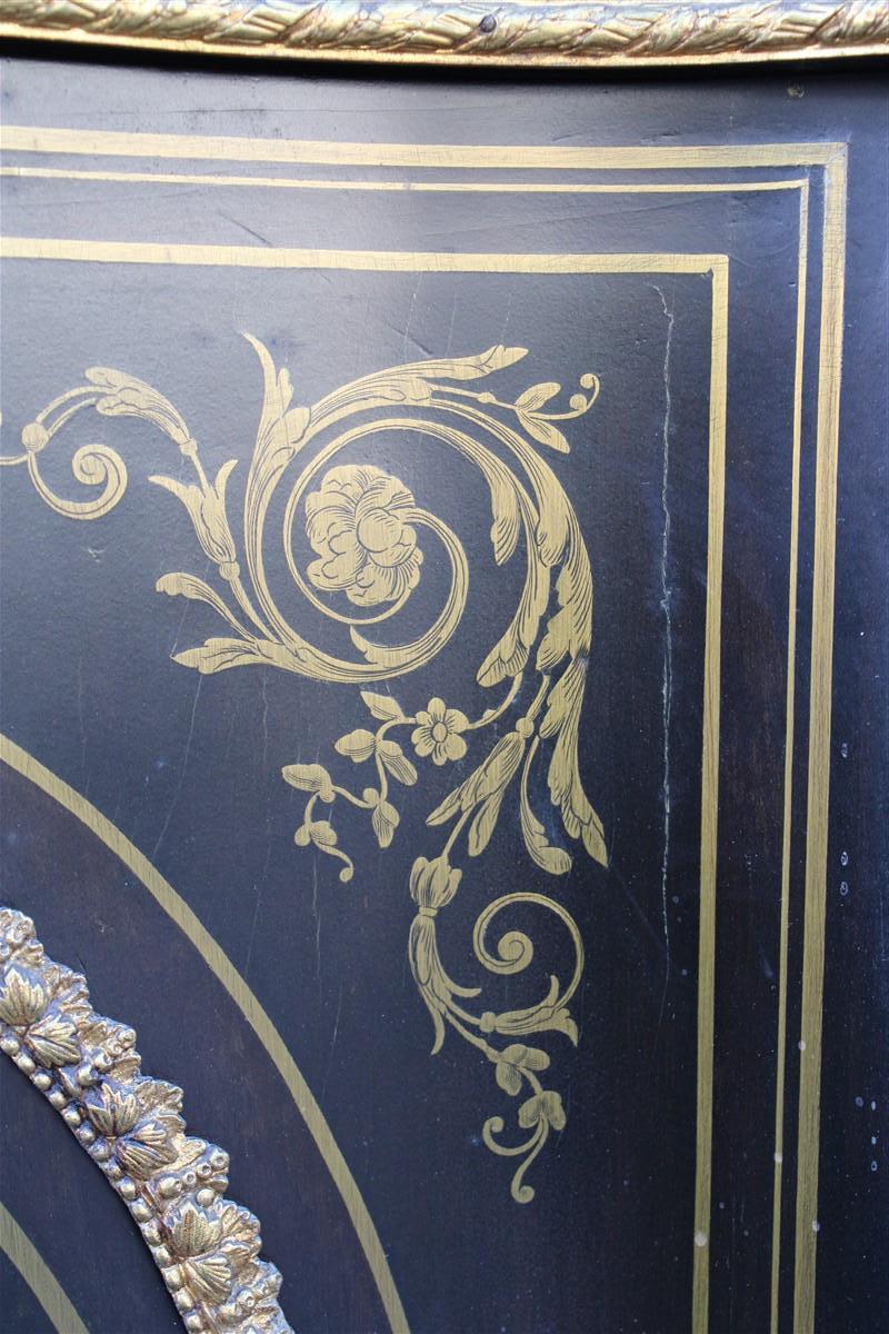 Cabinet Black and Gold Napoleon III 1860 France marble Top André-Charles Boulle For Sale 1