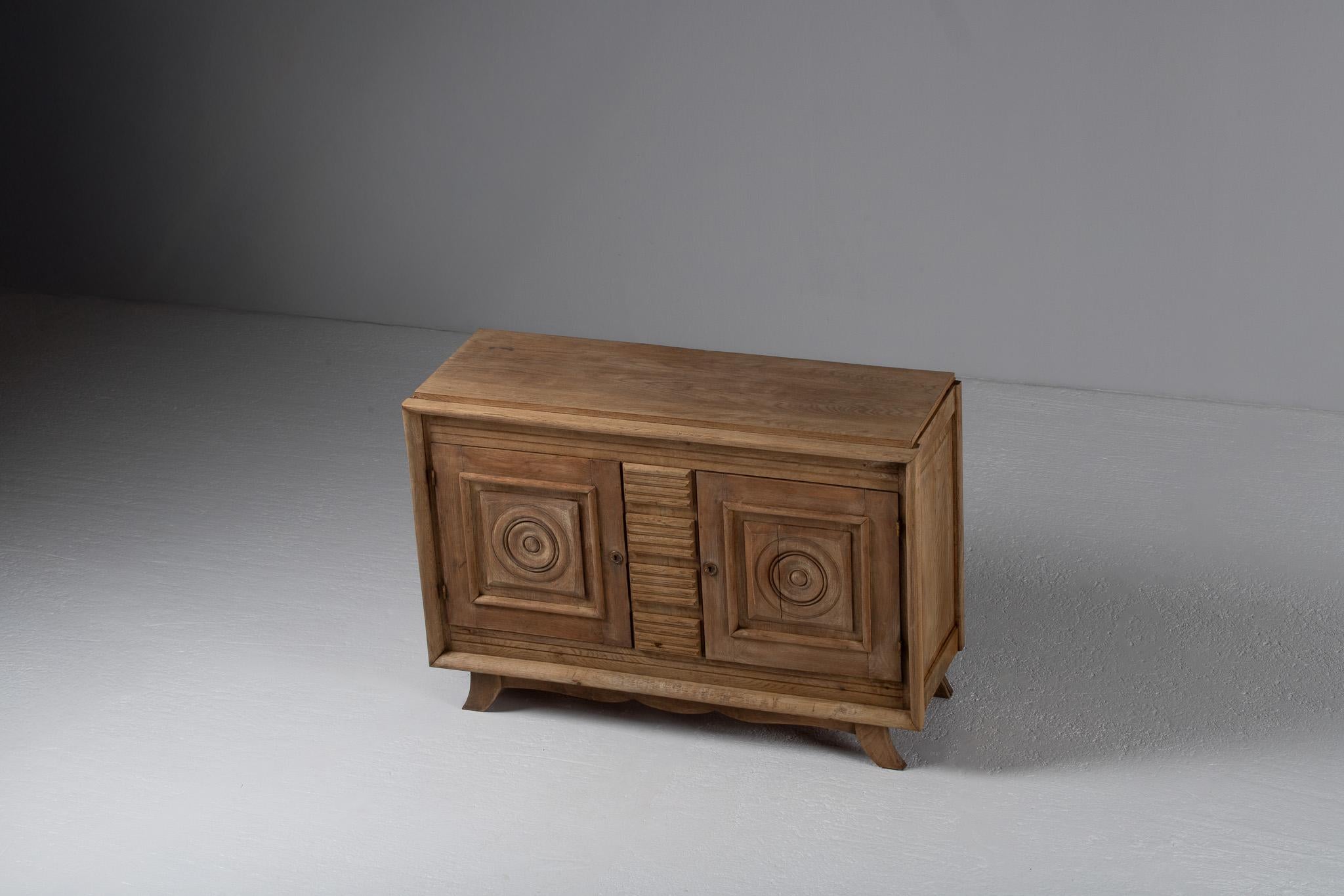Cabinet, Bleached Oak, France, 1940s (Art déco) im Angebot