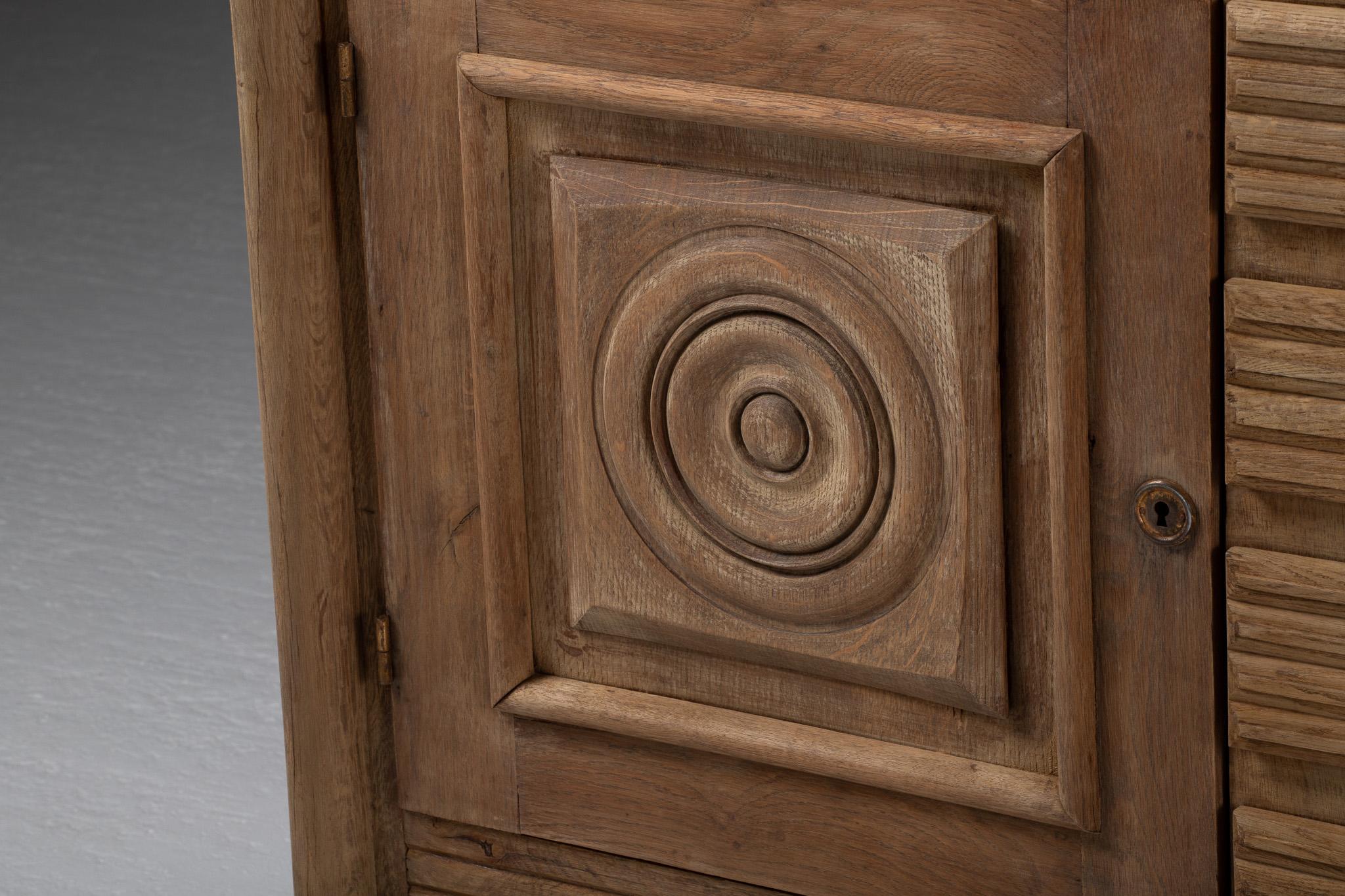 Cabinet, Bleached Oak, France, 1940s (Französisch) im Angebot