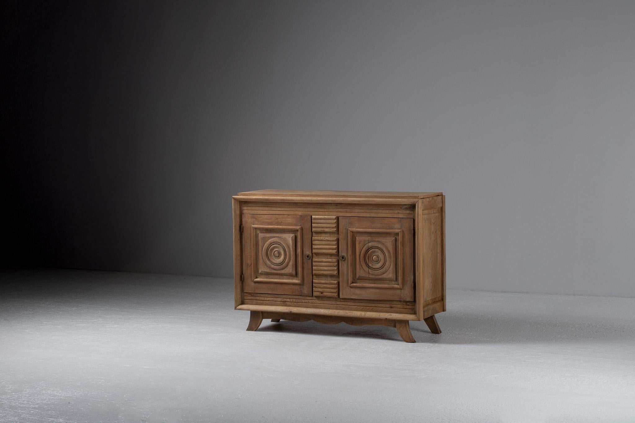 Cabinet, Bleached Oak, France, 1940s (Mitte des 20. Jahrhunderts) im Angebot