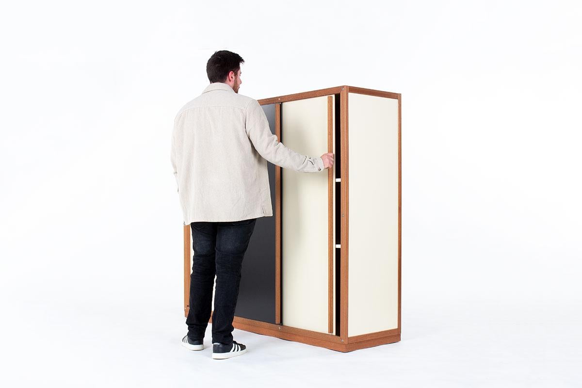 Cabinet by Andre Sornay black door, 1960 3