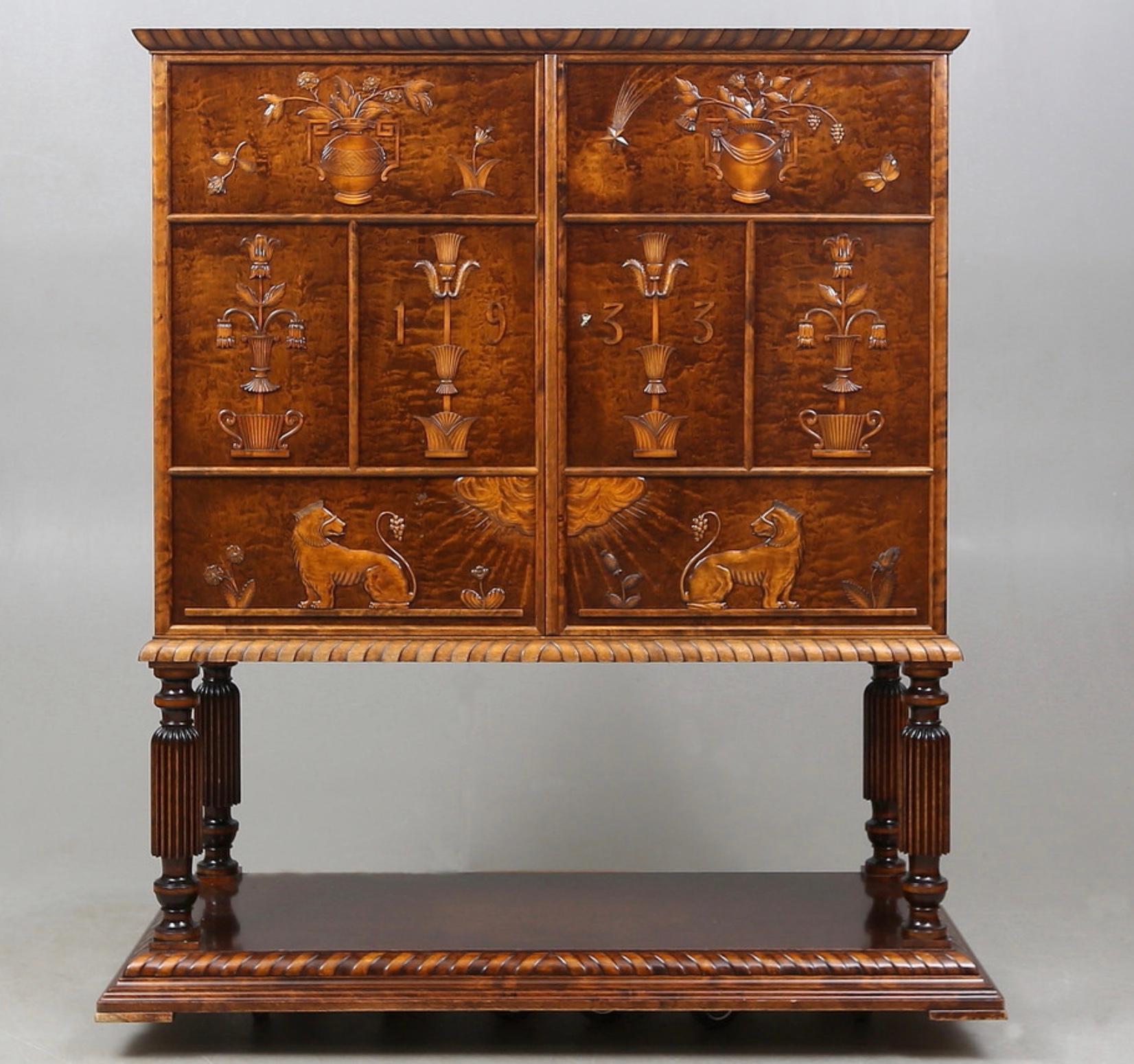 Very rare if not unique cabinet designed by Axel Einar Hjorth, model 