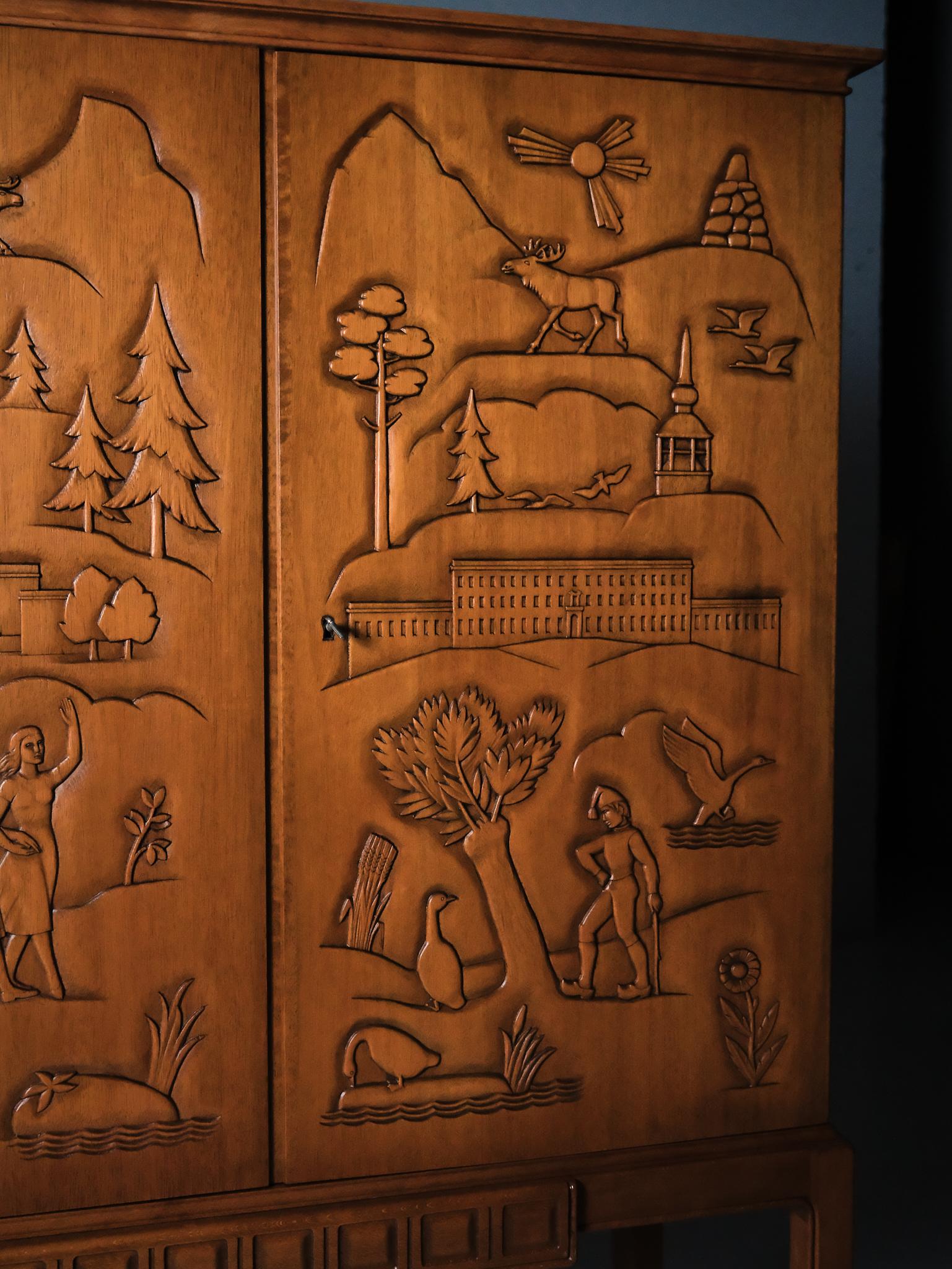 Armoire d'Eugen Höglund pour Bildh. verkstad Vetlanda, Suède, années 1940 Bon état - En vente à Eskilstuna, SE