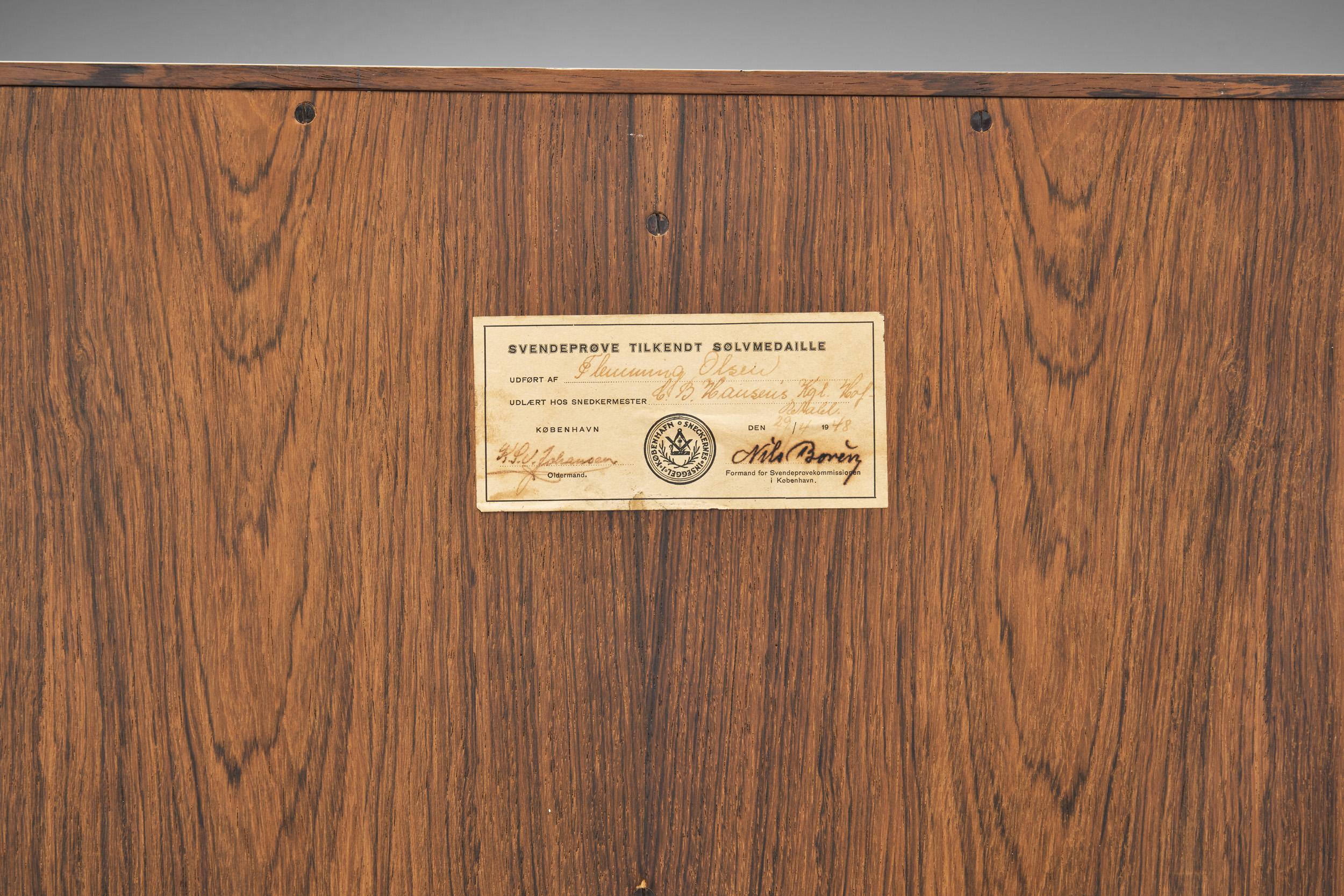 Wood Cabinet by Flemming Olsen for C.B. Hansen's Establishment, Denmark 1940s For Sale