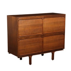 Cabinet by Gianfranco Frattini Walnut Veneer Vintage, Italy, 1960s-1970s