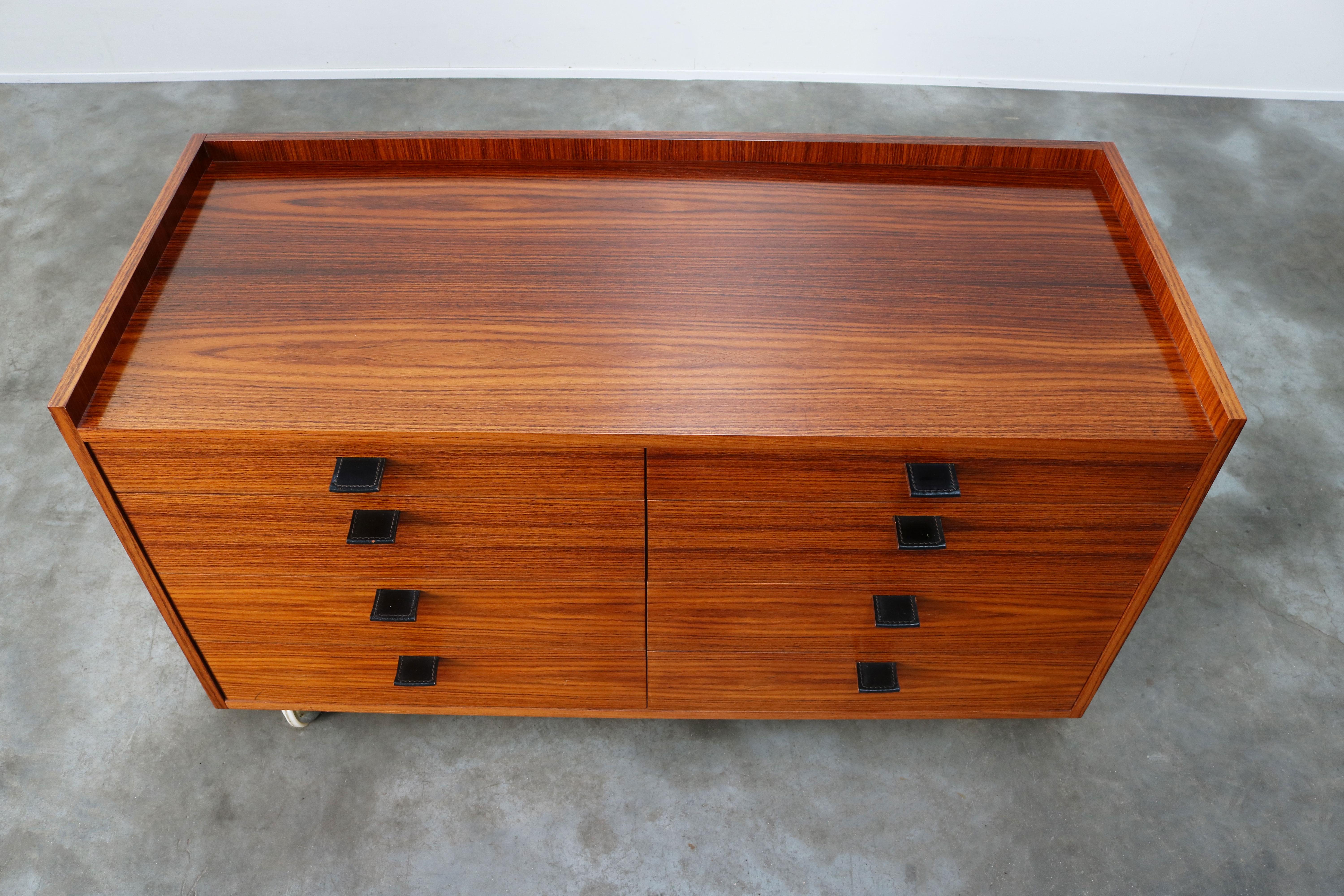 Chrome Cabinet / Chest of Drawers in Rosewood by Florence Knoll for De Coene, 1960s