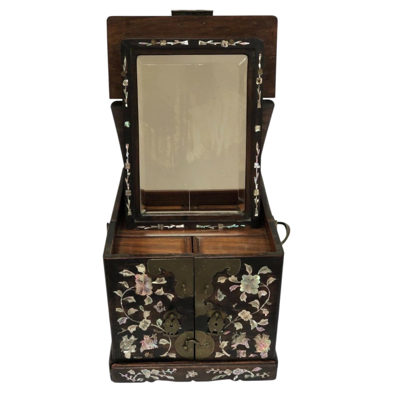 Cabinet, China or Indochina, 19th Century, Ironwood with Mother-of-Pearl Marquet