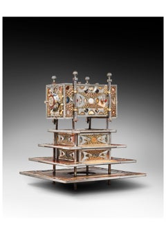 Cabinet de Bois, Métal et Pierre Dures, Création Contemporaine de Daniel Arnoul