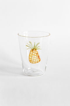 Cabinet de Curiosités, Contemporary Blown Water Glass with Decorative Details