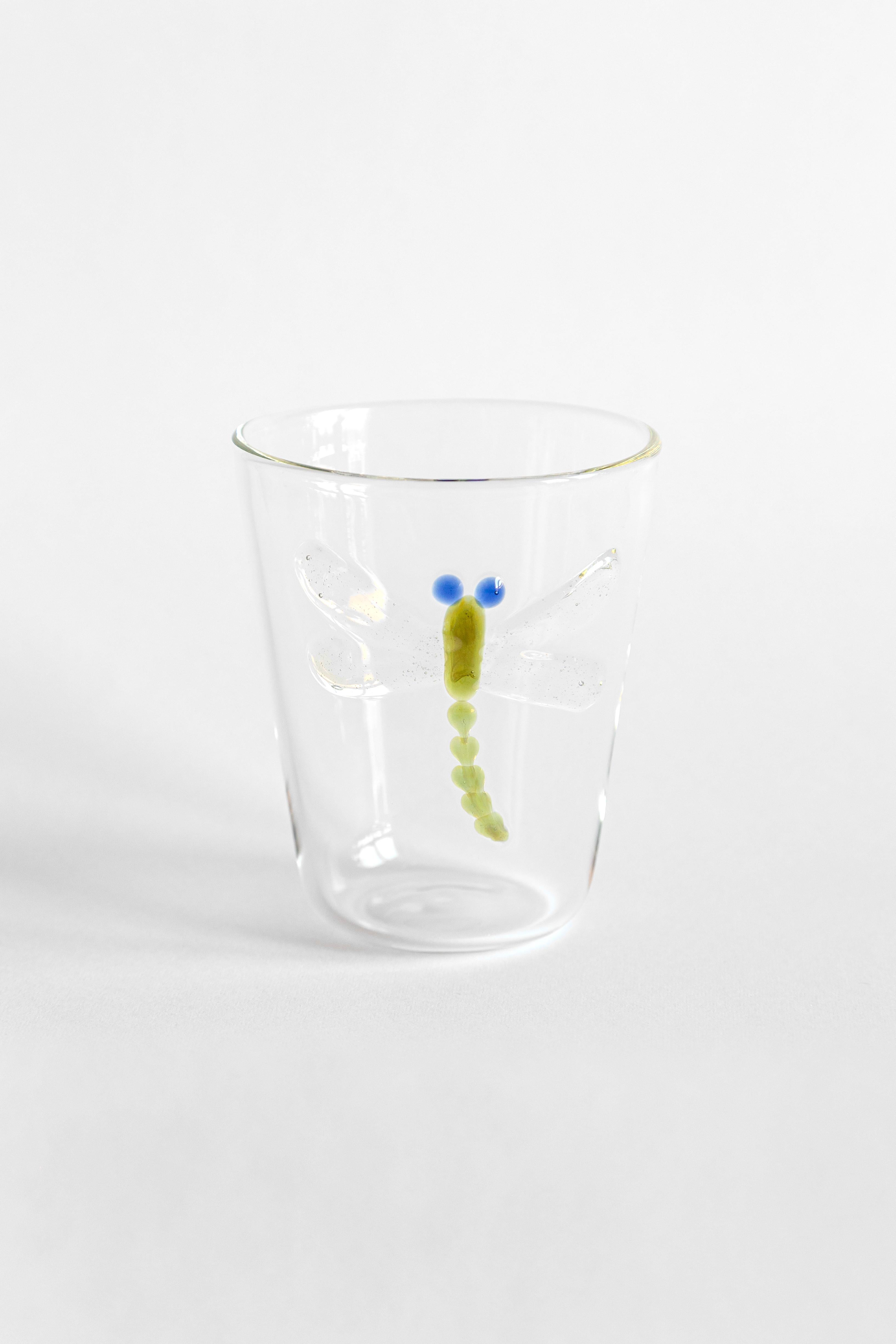 Cabinet de Curiosités, Contemporary Blown Water Glass with Decorative Details For Sale 2