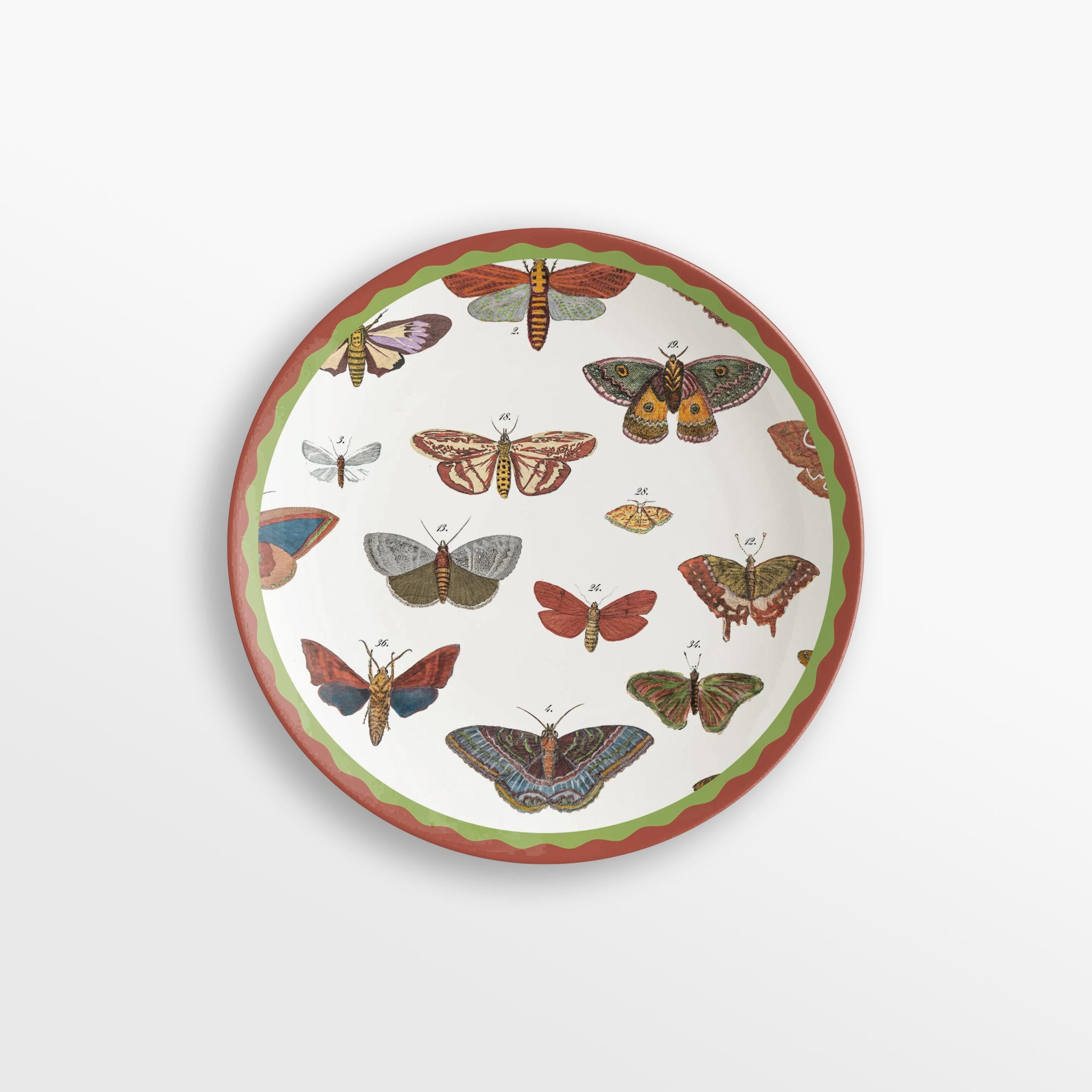 Italian Cabinet de Curiosités, Six Contemporary Decorated Porcelain Dessert Plates For Sale