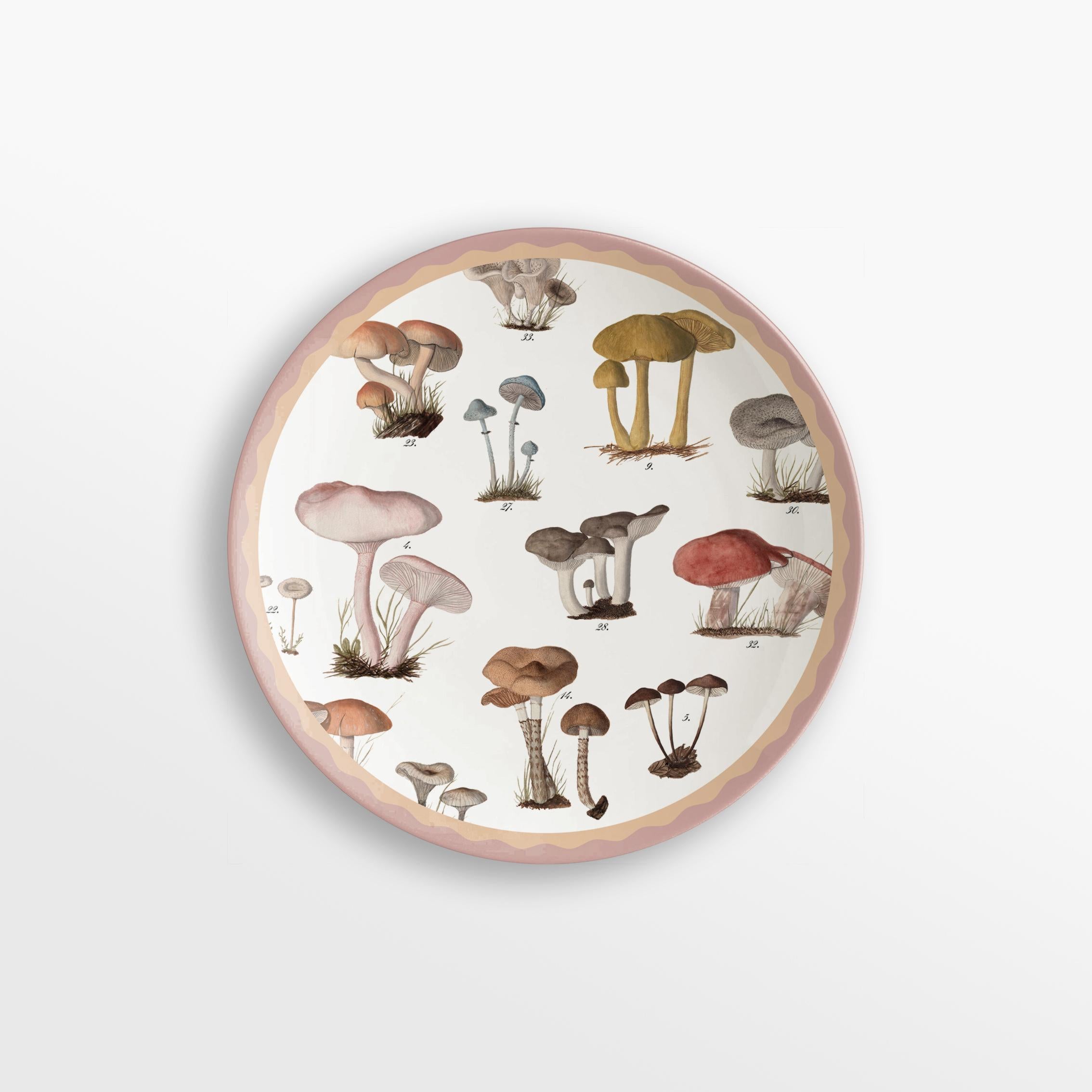 Cabinet de Curiosités, Six Contemporary Decorated Porcelain Dessert Plates For Sale 1
