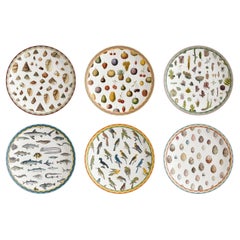 Cabinet de Curiosités, Six Contemporary Decorated Porcelain Platters