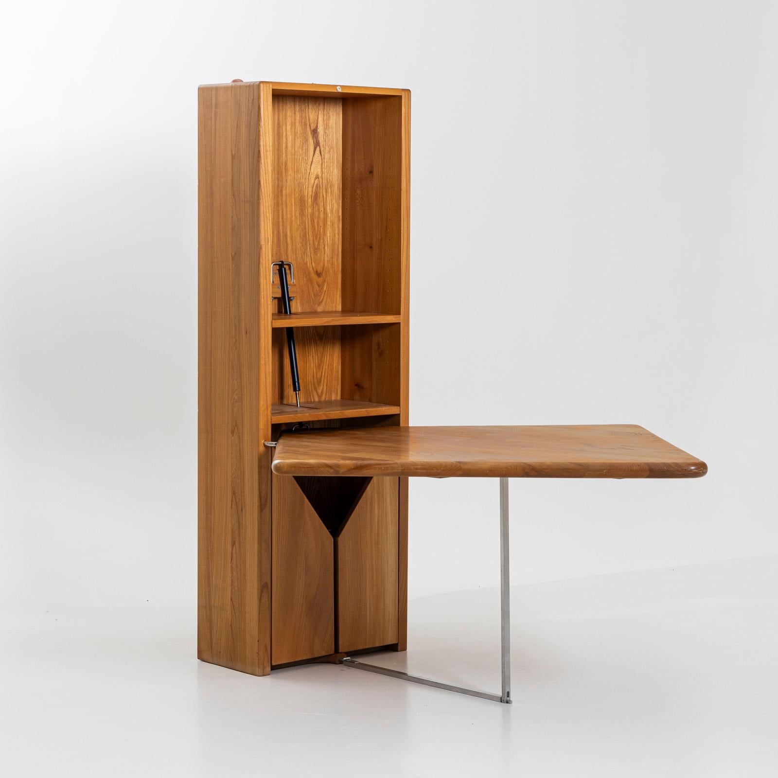 Glass Cabinet Element with Folding Table, 20th Century For Sale