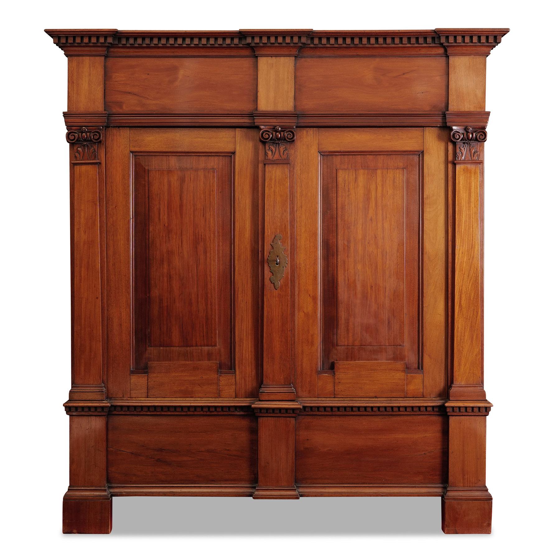Cabinet, Empire around 1800, solid mahogany, 2-door For Sale 1