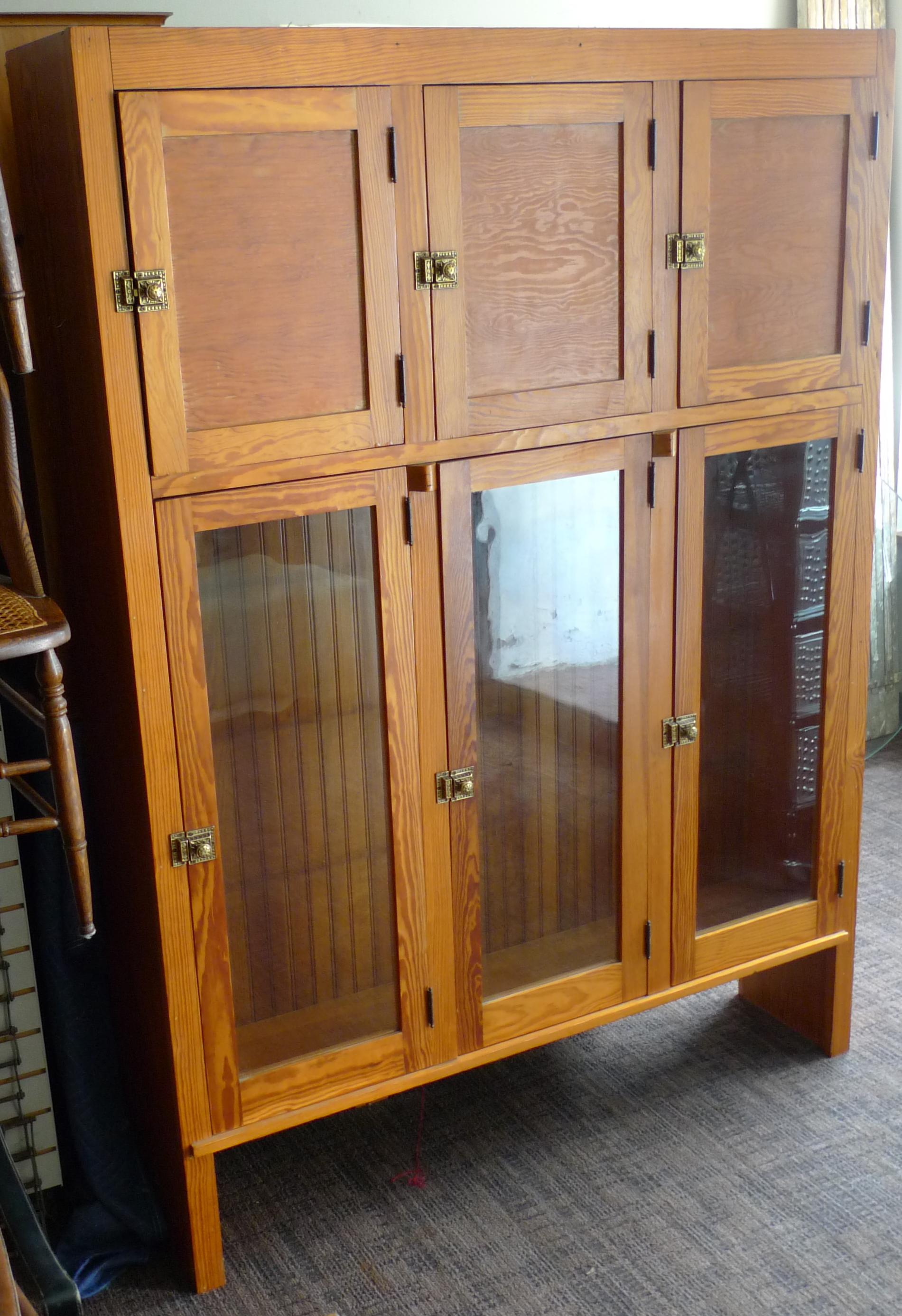 Galvanized Cabinet for Kitchen Dining Room Storage from Historic Chicago Pullman Home 1920s For Sale