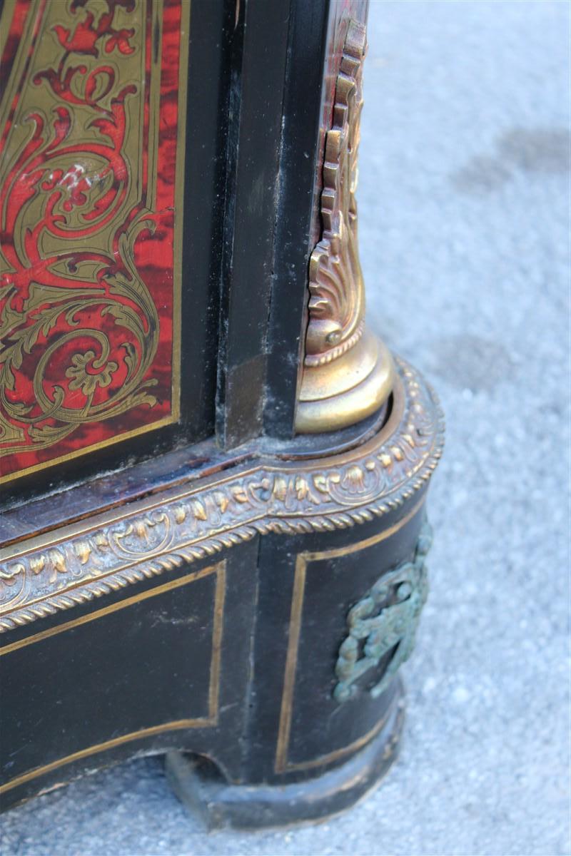 Cabinet French Napoleon III black marble and inlays André-Charles Boulle For Sale 5