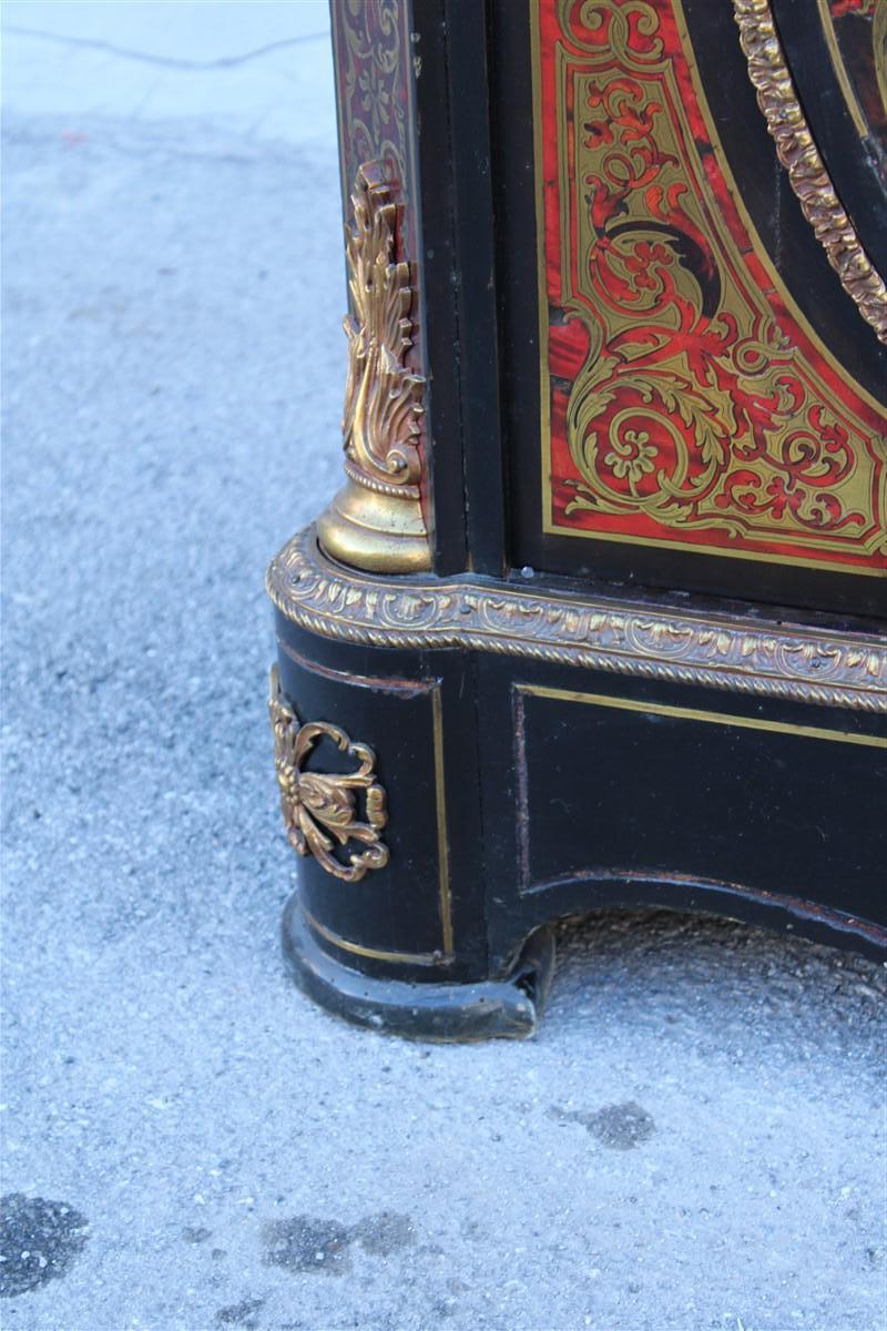 Cabinet French Napoleon III black marble and inlays André-Charles Boulle In Good Condition For Sale In Palermo, Sicily