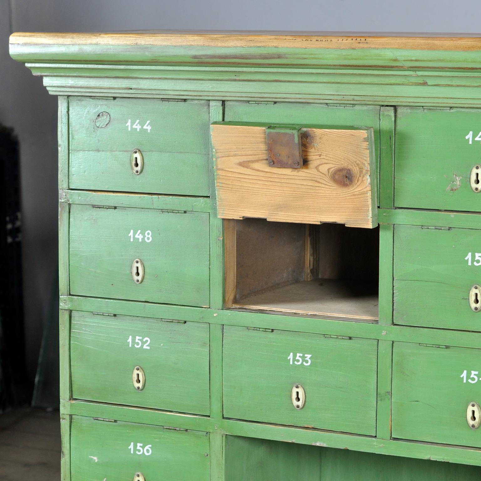 Pine Cabinet From A Postoffice, 1950's For Sale
