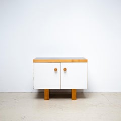 Charlotte Perriand Side Board from Les Arcs, 2 Doors, Black Top