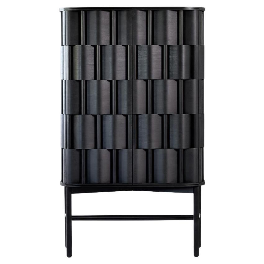 Meuble de rangement tissé 86 de Ringvide, bois de bouleau noir, huile scandinave