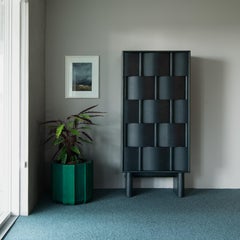 Cabinet from Ringvide, Weave Frame Tall, Birch Wood, black oil. Scandinavian