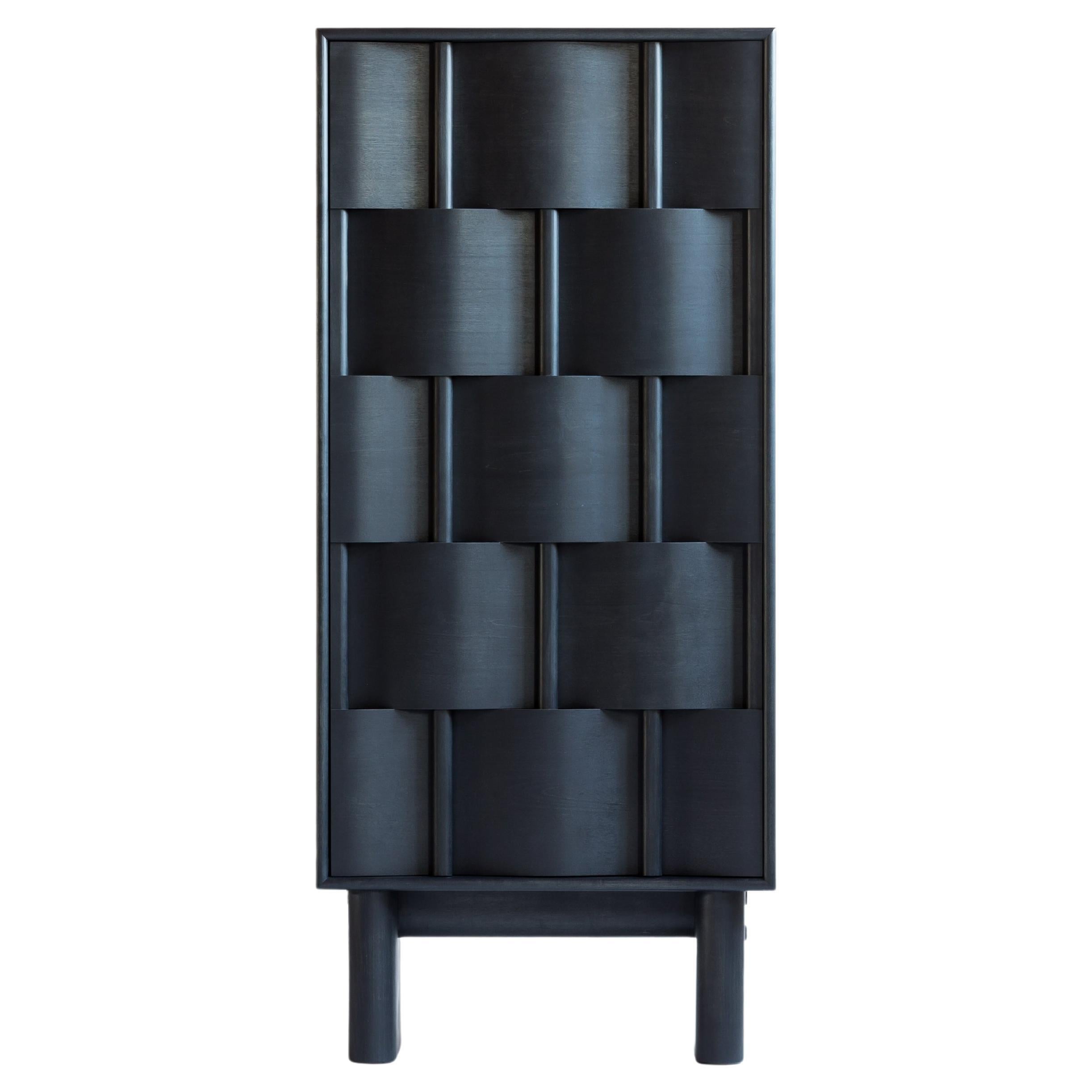 Cabinet from Ringvide, Weave Frame Tall, Birch Wood, black oil. Scandinavian