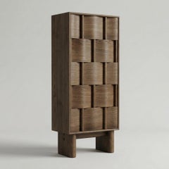 Cabinet from Ringvide, Weave Frame Tall, Smoked oak Wood, natural oil.