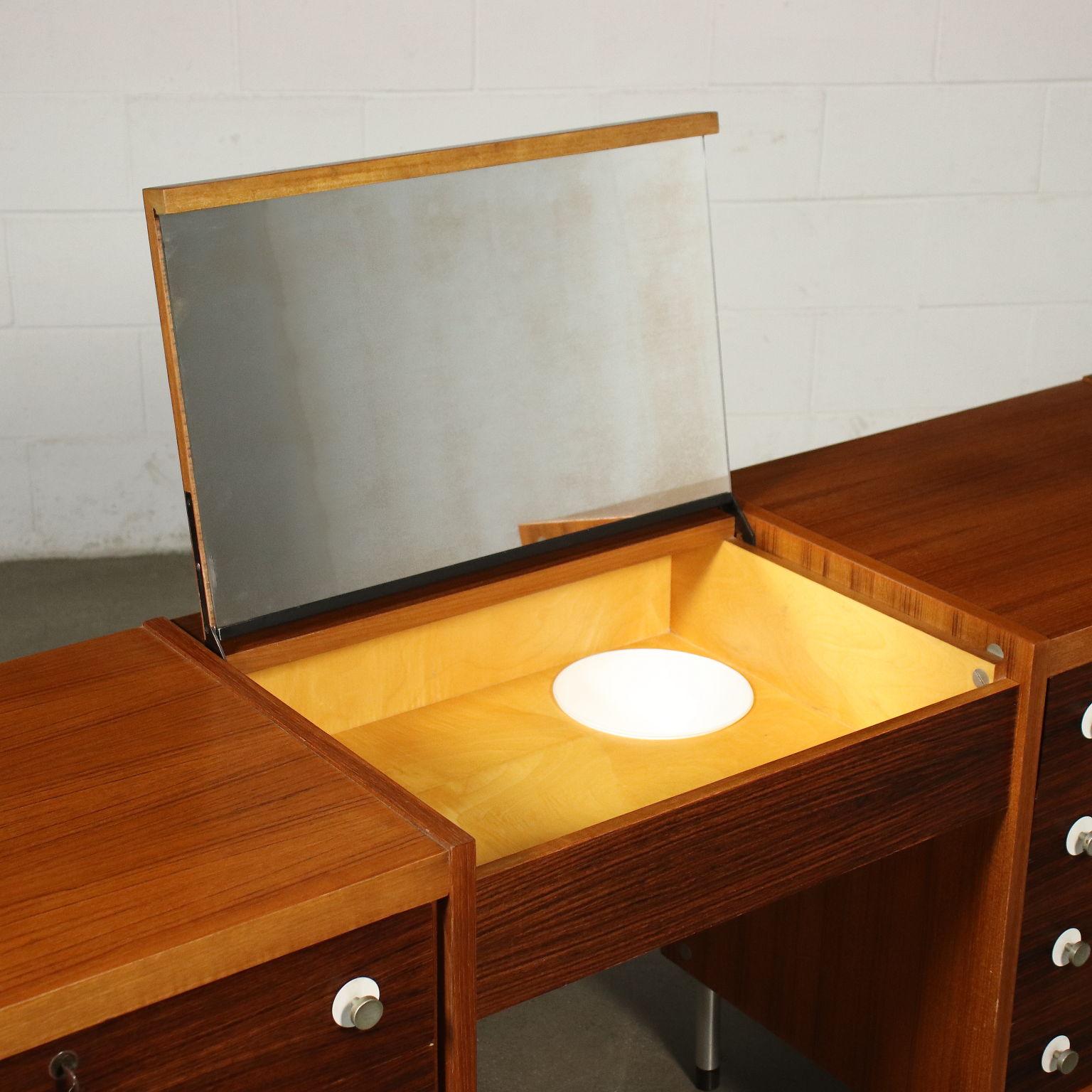 Mid-Century Modern Cabinet George Coslin Veneered Wood Metal, Italy, 1960s