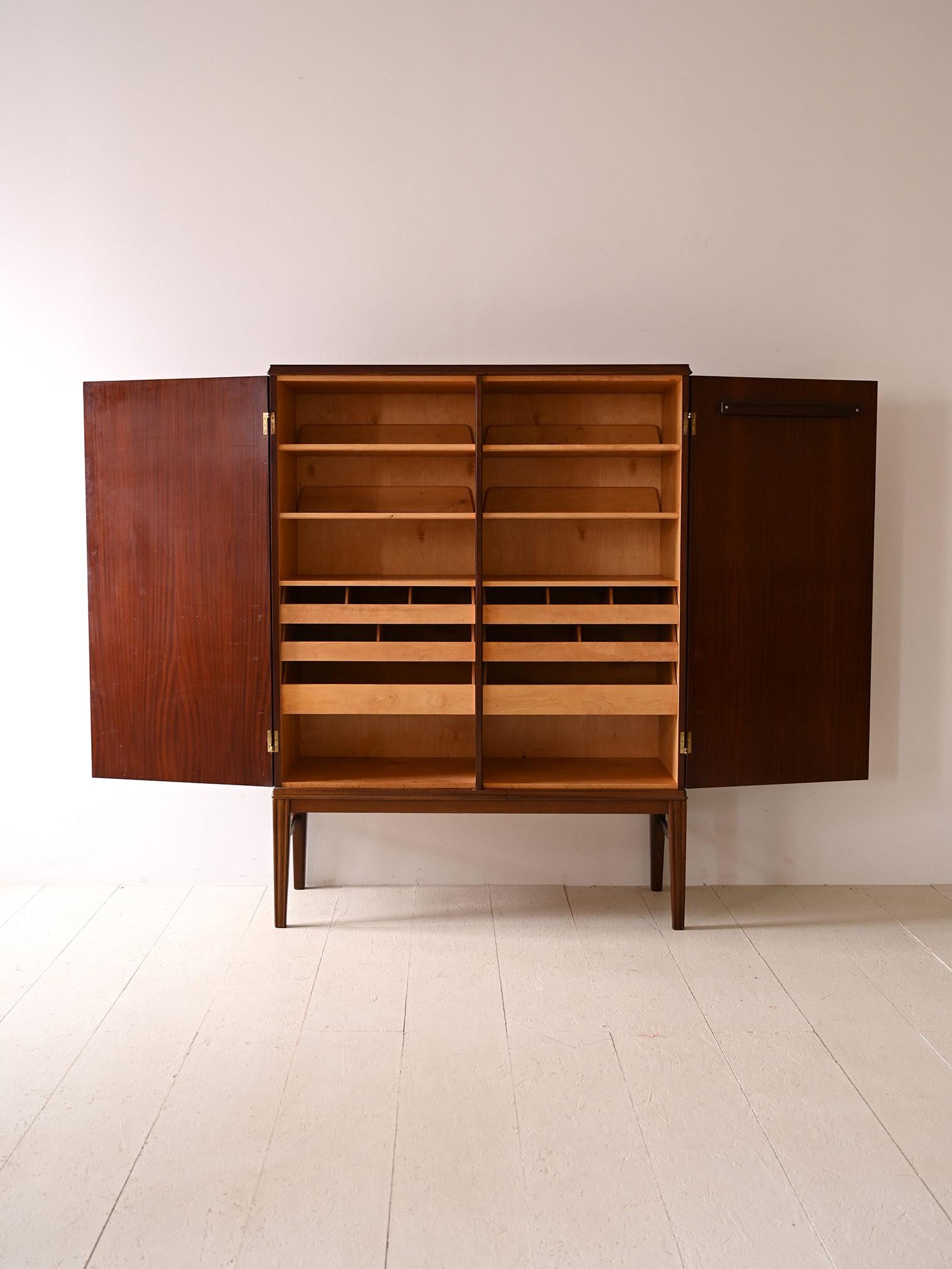 Scandinavian Modern Mahogany cabinet with drawers For Sale