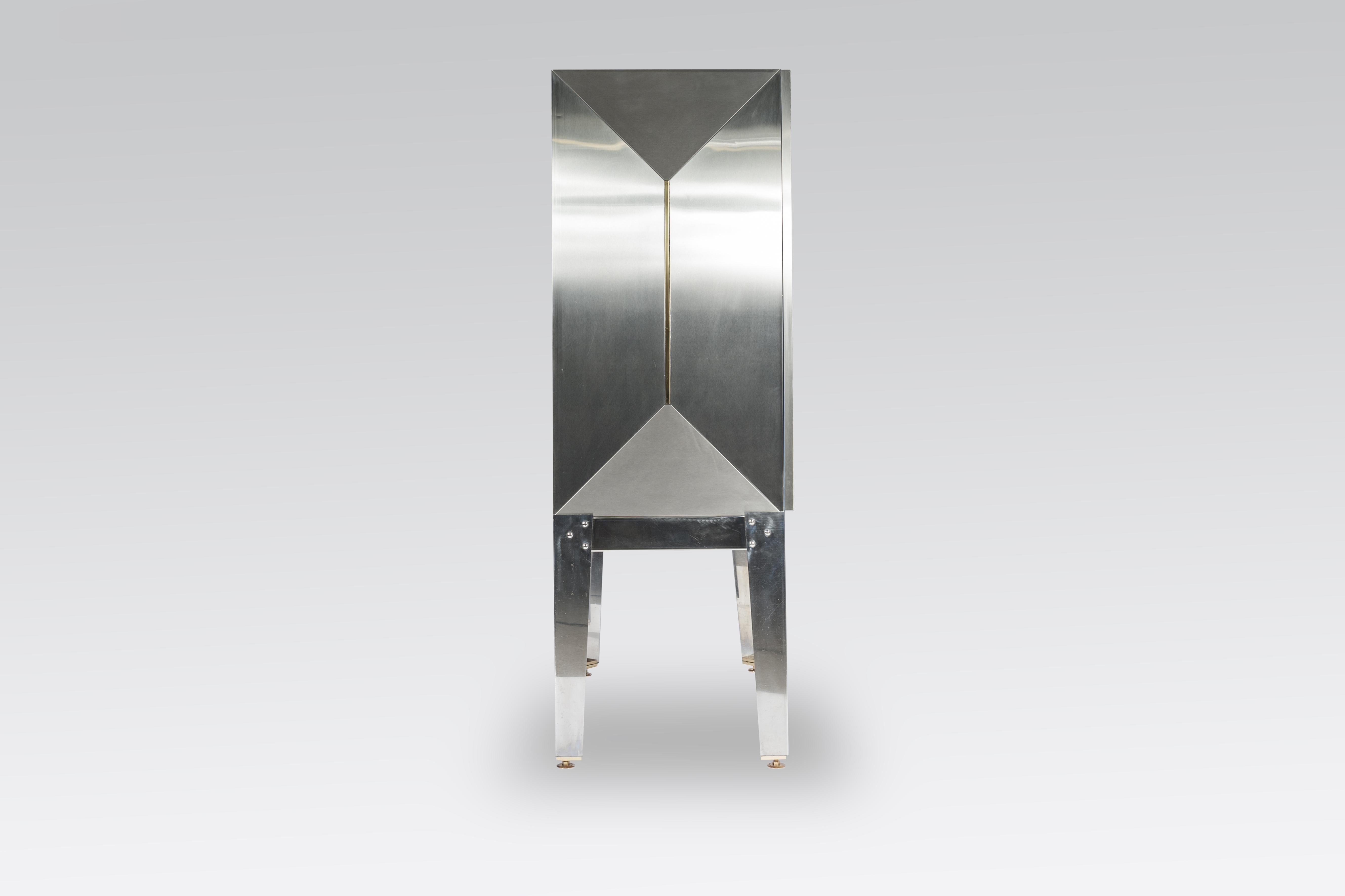 Contemporary Cabinet in Mosaic Stainless Steel by Stan Usel