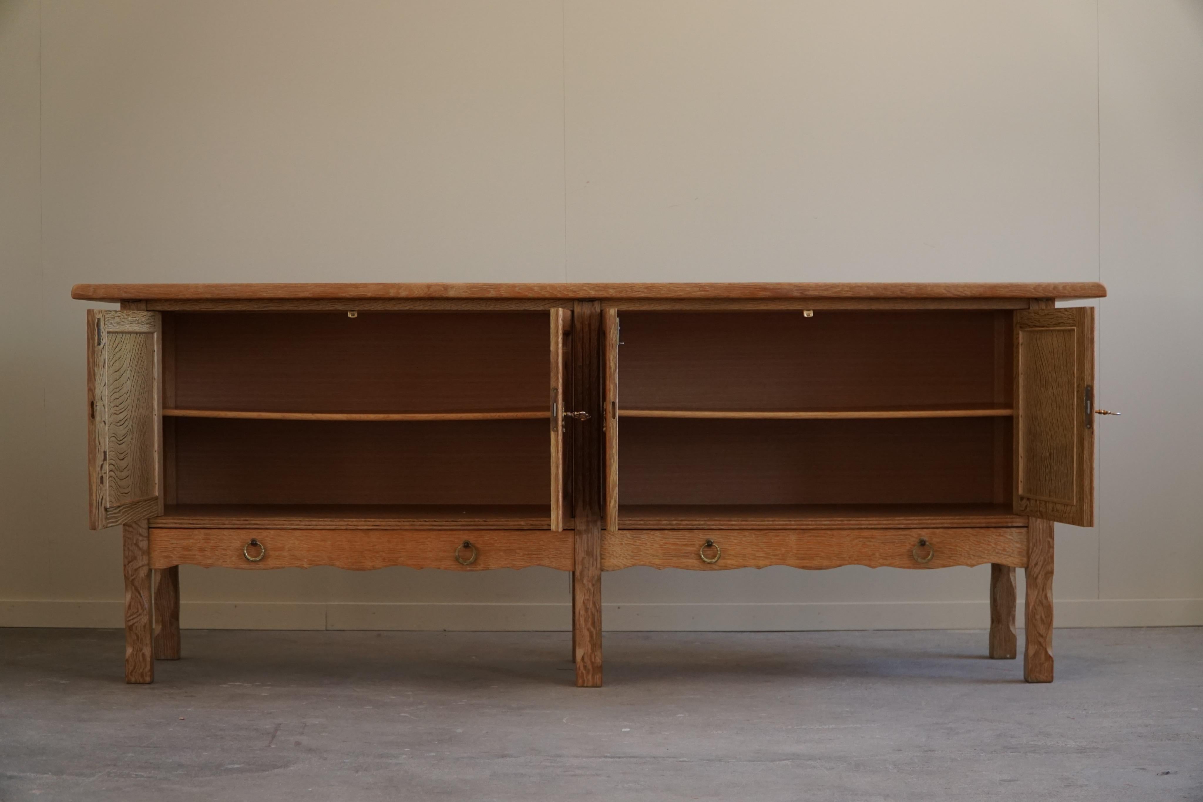 20th Century Cabinet in Oak, Midcentury, Made by a Danish Cabinetmaker, Brutalist, 1960s
