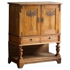 Cabinet in Oak, "Skønvirke" Style, Made by A Danish Cabinetmaker, 1920s
