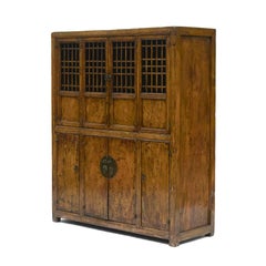 Cabinet in Original Dark Yellow Lacquer, Shandong, China, 1850 -1870