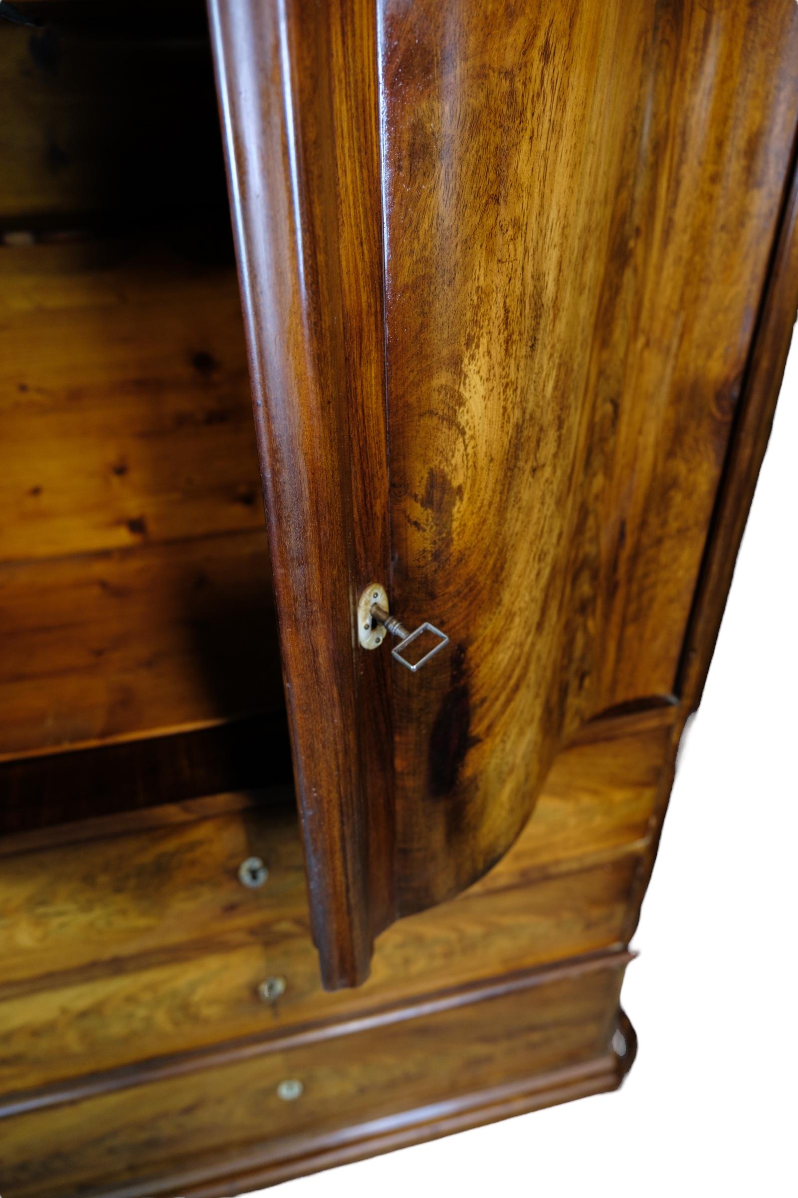 Cabinet in Polished Mahogany and Walnut with Intarsia from the 1880 For Sale 1