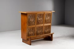 Audoux & Minnet - Bar - Straw Marquetry - Wood - 1950 - France - French Riviera