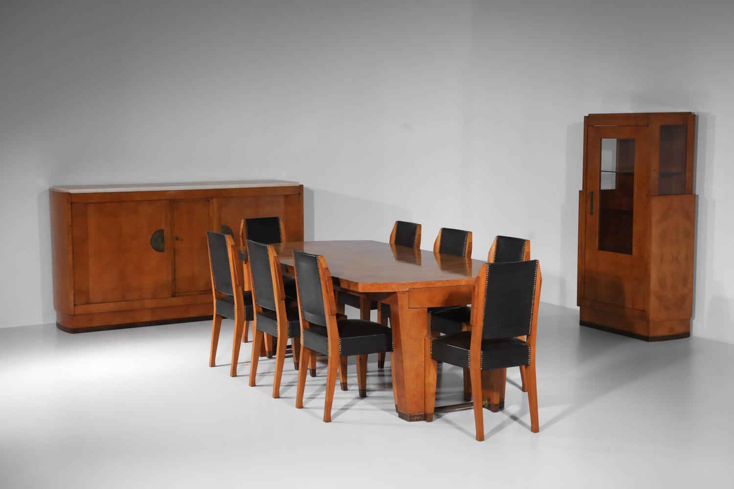 Cabinet in wood and glass, 1930s Art Deco by André Sornay in vendita 4