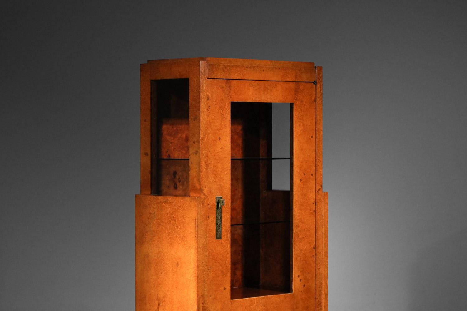 Cabinet in wood and glass, 1930s Art Deco by André Sornay in vendita 5