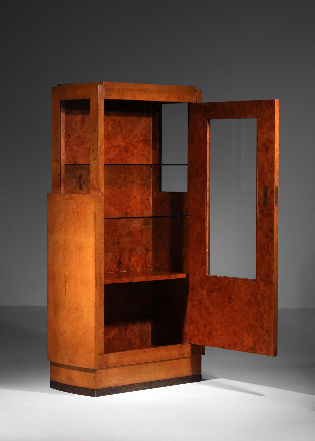 Cabinet in wood and glass, 1930s Art Deco by André Sornay in vendita 6