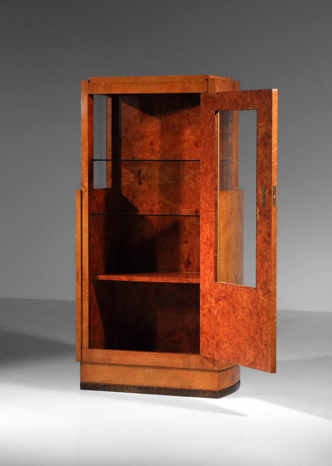 Cabinet in wood and glass, 1930s Art Deco by André Sornay In condizioni buone in vendita a Ternay, Auvergne-Rhône-Alpes
