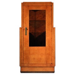 Cabinet in wood and glass, 1930s Art Deco by André Sornay