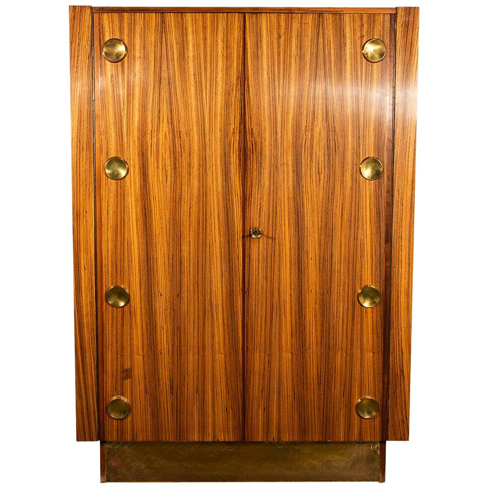 Cabinet, Key Wood and Gilt Brass, Signed, circa 1974, Hungary